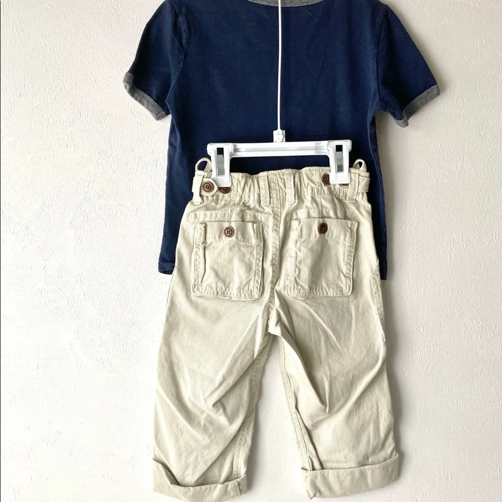 Baby Gap Lochness Tee Shirt and Roll Tab Pants 4